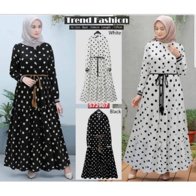 Baju Gamis Wanita Aqila Polka Maxi Dress
