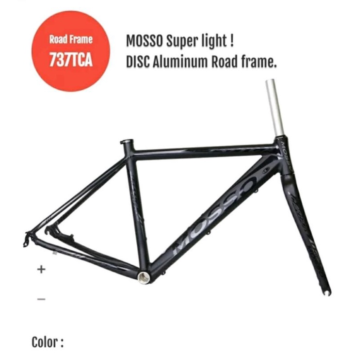 Frame Rangka Sepeda Roadbike Mosso 737TCA Road Bike Moso Seri 737 TCA Sepeda Balap 700c 700 c RimBrake Rim Brake Material Bahan Alloy Fork Carbon