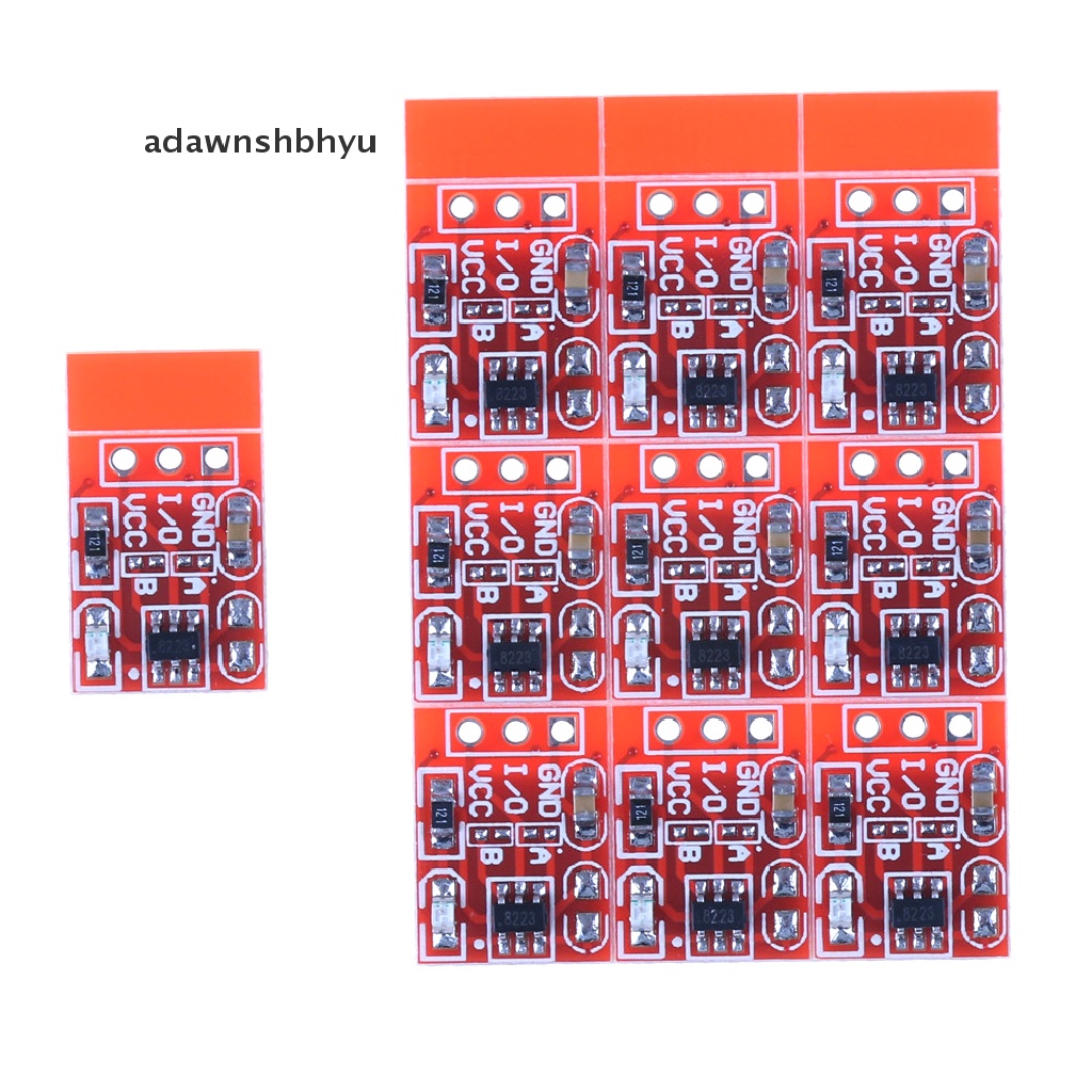 Adawnshbhyu 10Pcs TTP223 Tombol Saklar Sentuh Kapasitif Self-Lock Module