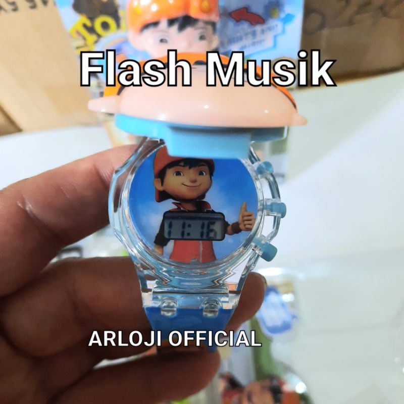 Jam tangan anak BOBOIBOY ada musik &amp; Proyektor + baterai jam cadangan