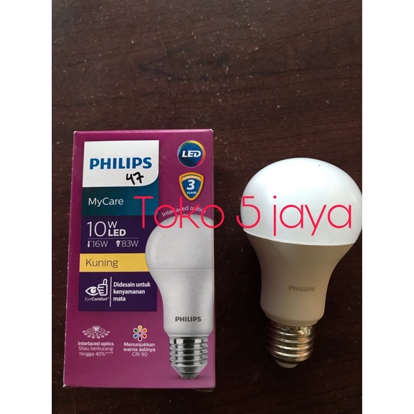 lampu led philips 10 watt warmwhite / philips 10 w / 10watt/ lampu philips 10watt kuning / lampu led