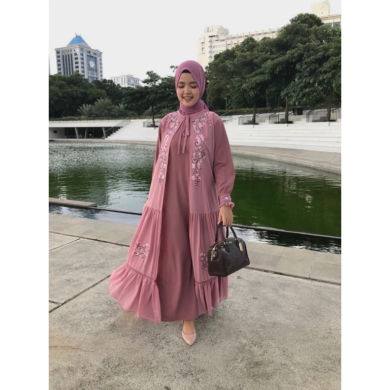 Gamis Fadinda / Gamis Terbaru / Gamis Polos Simple / Gamis Modern / Gamis Bordir Mewah