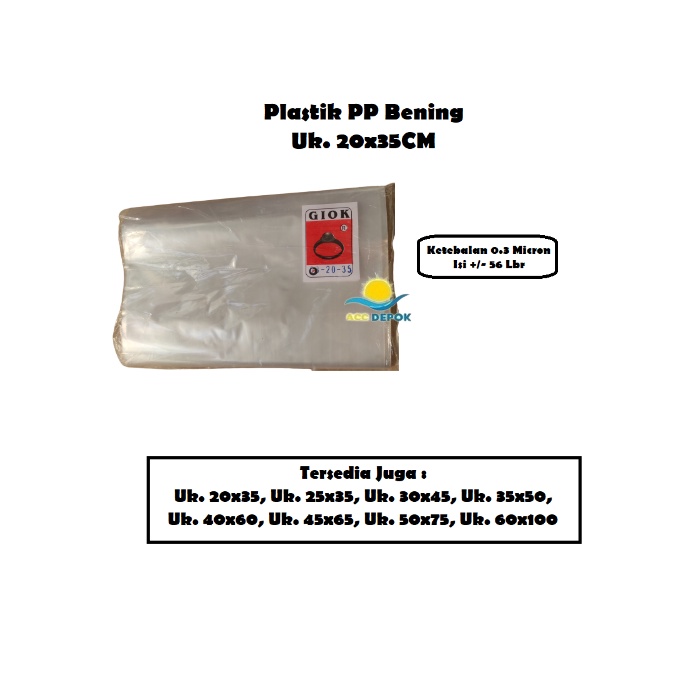Plastik Kantong Besar Laundry Pp Bening Tebal 03 20x35 25x35 30x45 35x50 40X60 45x65 50X75 60X100 Cm