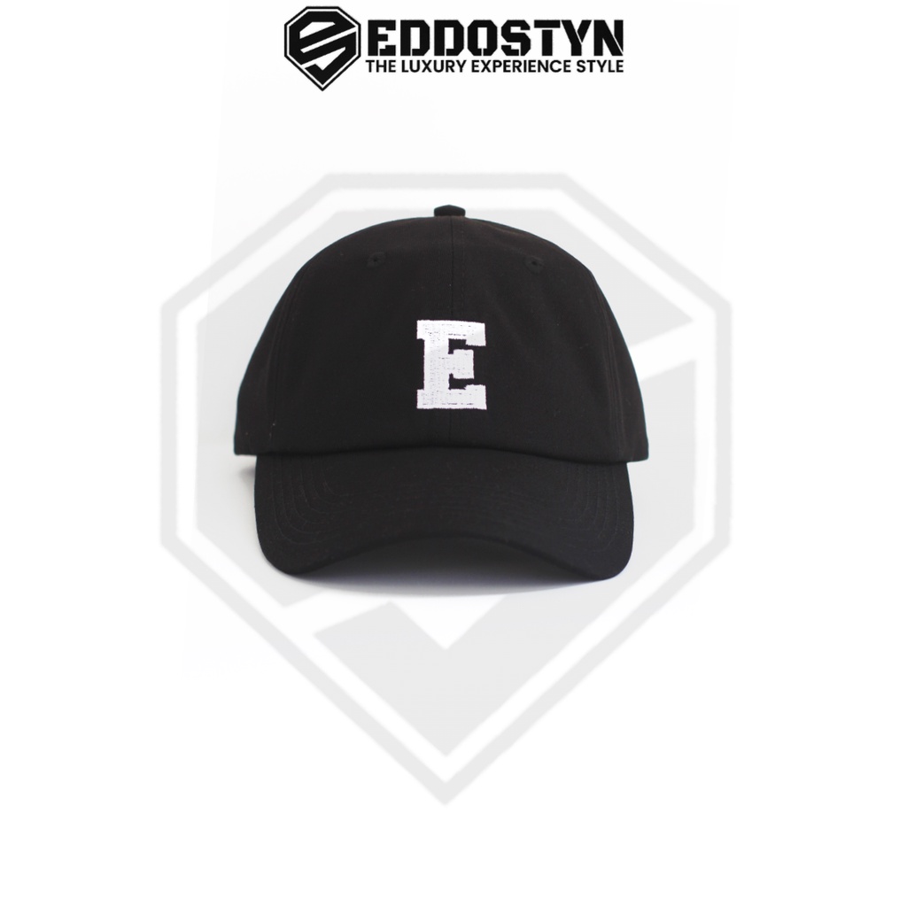 Topi Polocaps Baseball Pria Wanita Dewasa Original Premium Eddostyn Full Hitam