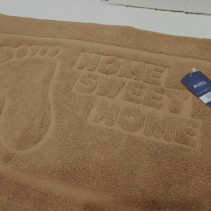 Keset Kaki Handuk Terry Palmer Putih Hotel Besar Tebal Serap Air - Cokelat