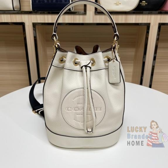 Tas COACH C4100 Dempsey Drawstring Bucket Bag White ORIGINAL