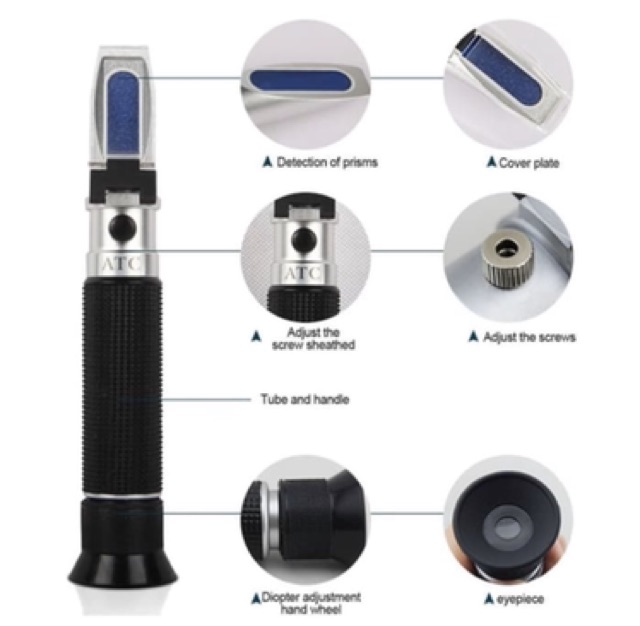 Refractometer 2 in 1 Brix Sugar 0-32% Salinity Salt 0-28% Gula Garam