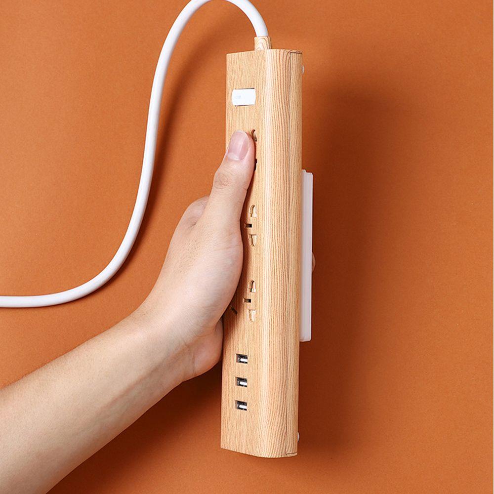 Solighter Socket Holder Kantor Tempel Dinding Power Strip Gantungan Perekat Hook Wire Fixer Panel Holder