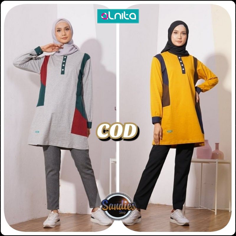 AA 058 Alnita, Baju Atasan Alnita AA 58, Kaos Syar'i Wanita, Baju Alnita Atasan Kaos, Kaos Perempuan