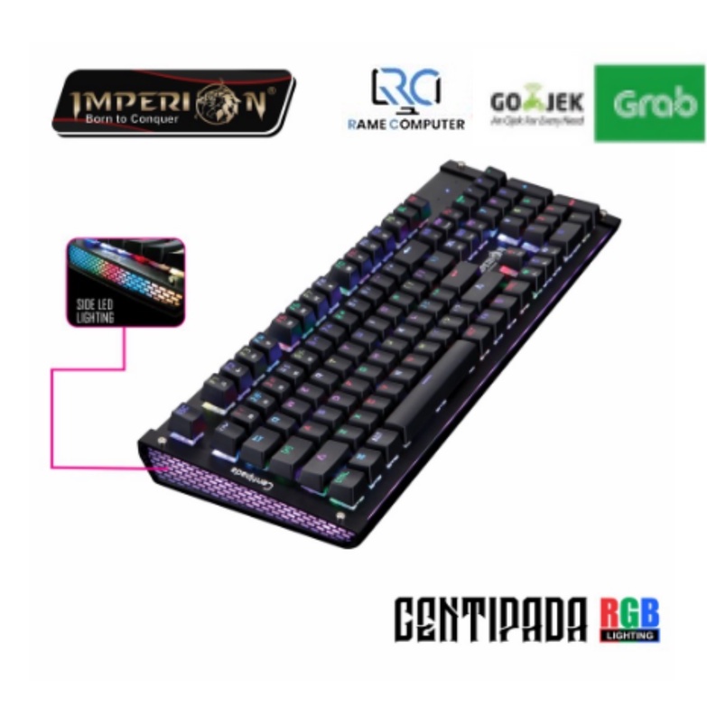 Keyboard Gaming Imperion Centipada KG-C10R Mechanical RGB - Hitam