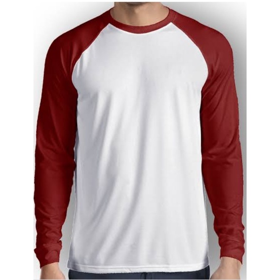 Kaos Raglan Polos Unisex Combed 20s Tangan Panjang Rines