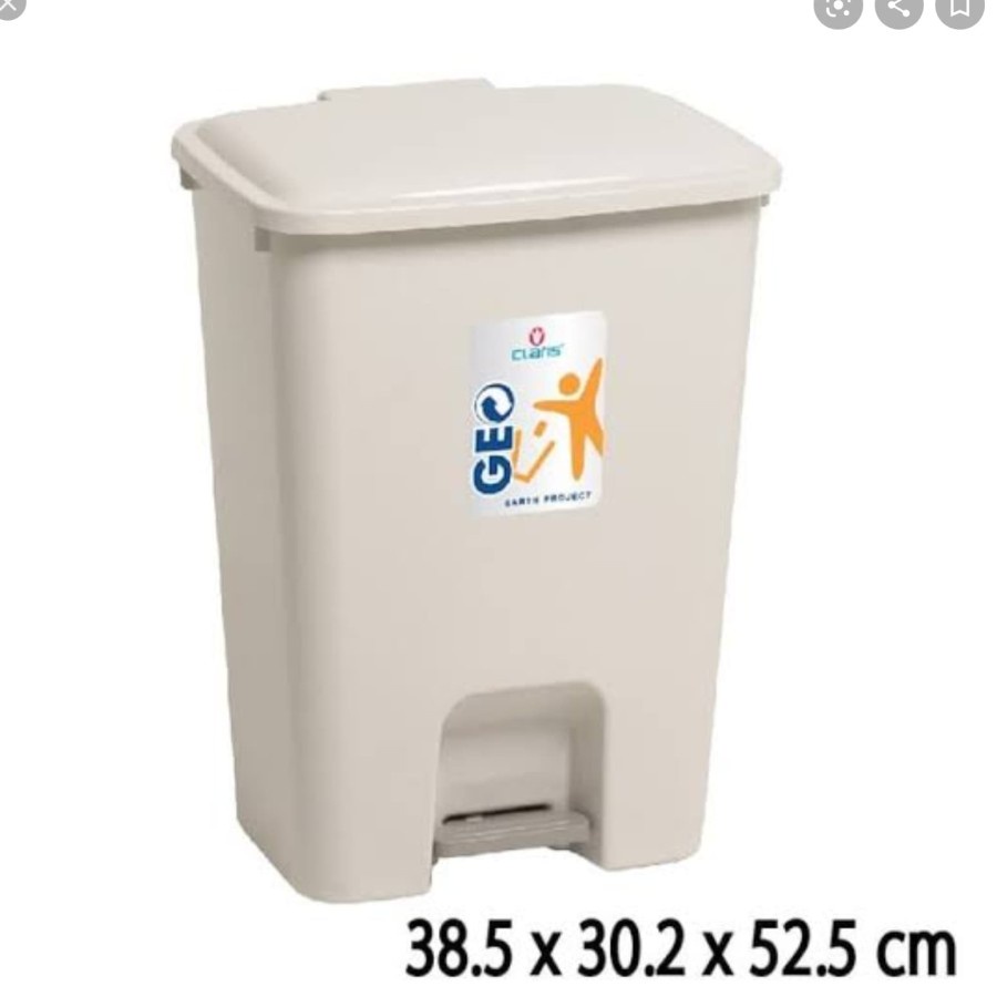 Claris Tempat Sampah Injak Geo Enzo Dustbin 1157CRM 1157 CRM 34 Liter