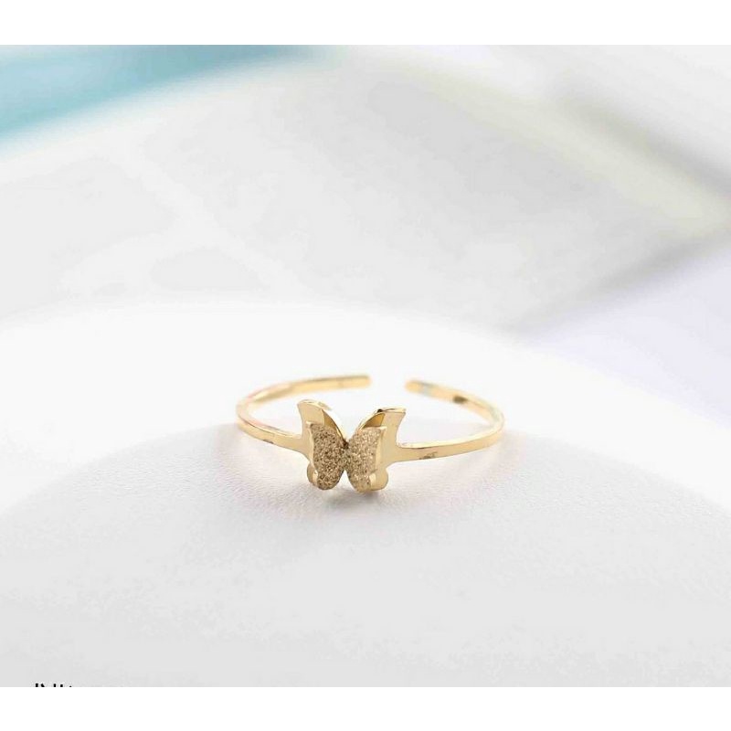 Cincin titanium asli kupu-kupu imoet anti karat