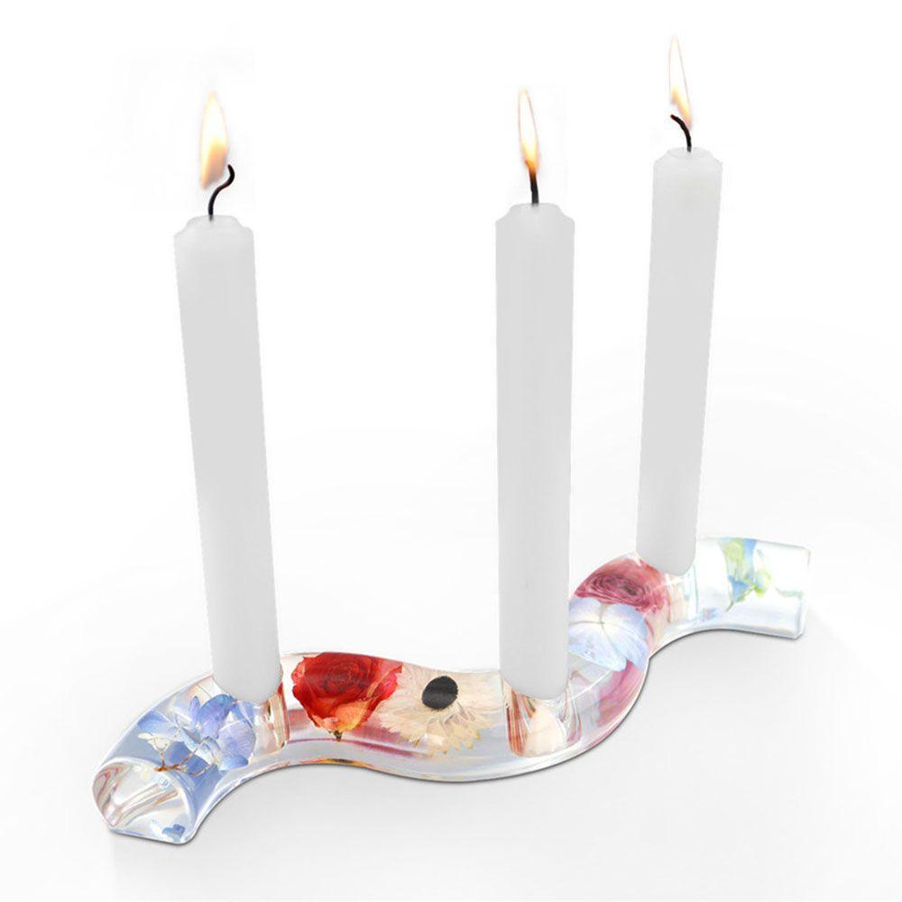 R-flower Candle Holder Cetakan Silikon Dekorasi Desktop Membuat Alat DIY Epoxy Resin Mold