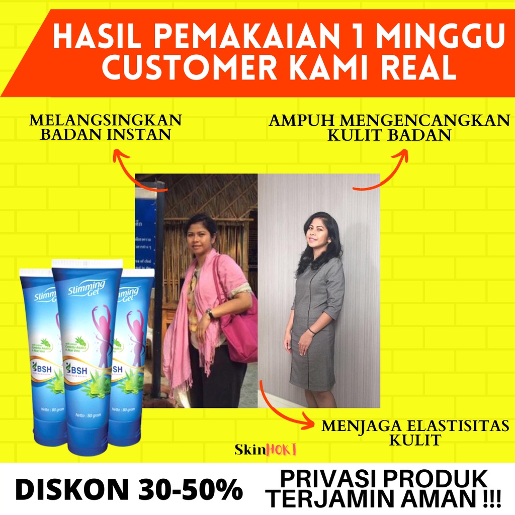 PEMBAKAR LEMAK PERUT BUNCIT CREAM PENGECIL PERUT BSH SLIMMING GEL 80gr PENURUN BERAT BADAN BPOM ORIGINAL