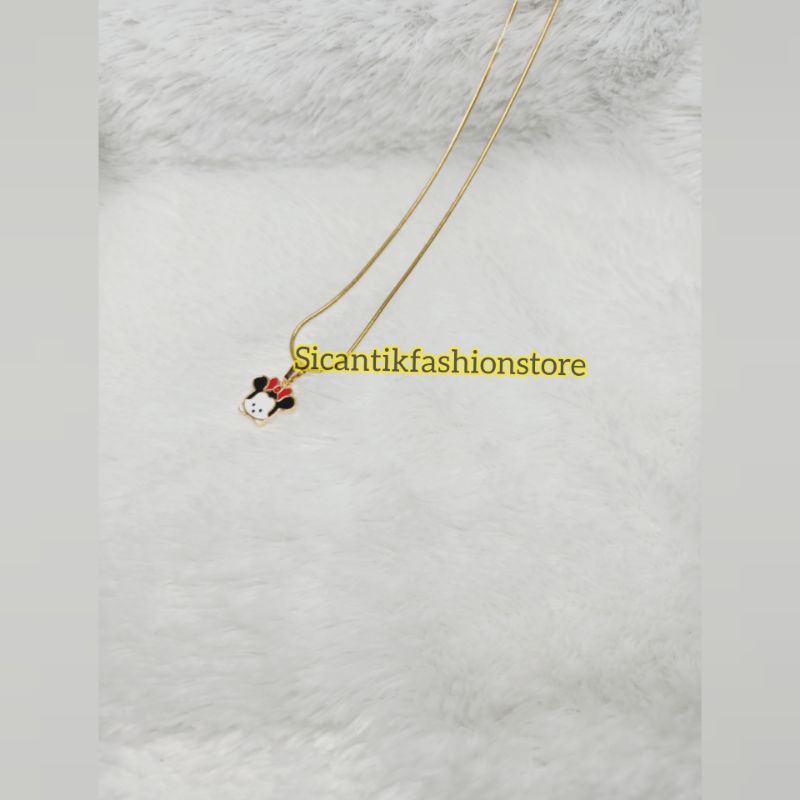 Kalung Titanium anak anak liontin mickey anti karat mouse kalung Titanium anak liontin Mickey lucu