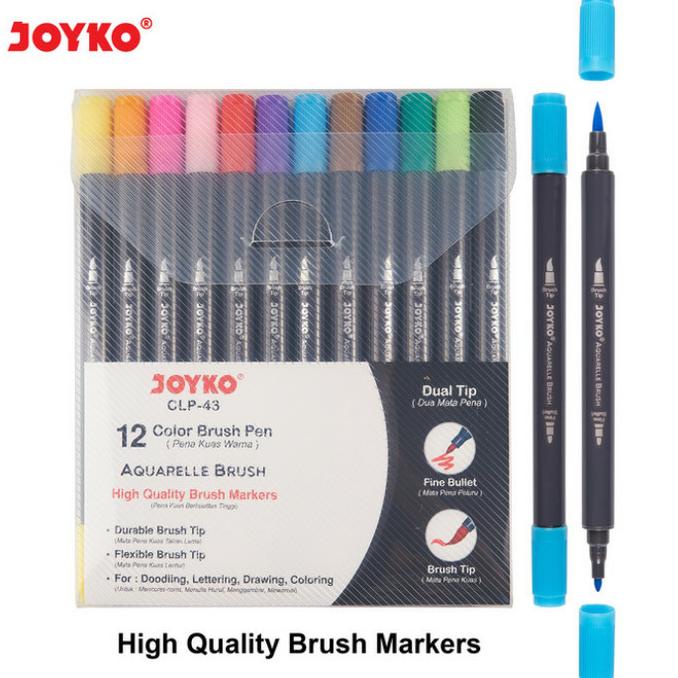 

[[COD]] CLP-43 Spidol Color Brush Pen Aquarelle High Quality Brush Joyko CUCI GUDANG Kode 1417