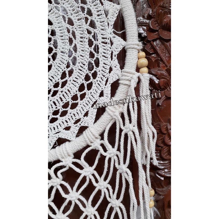 Dream catcher sulam rajut diameter 32cm dekorasi hiasan gantung
