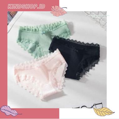 KINDSTORE❤ | [REUPA-01] Celana Dalam Wanita Halus Panties RENDA PUSH UP feminim