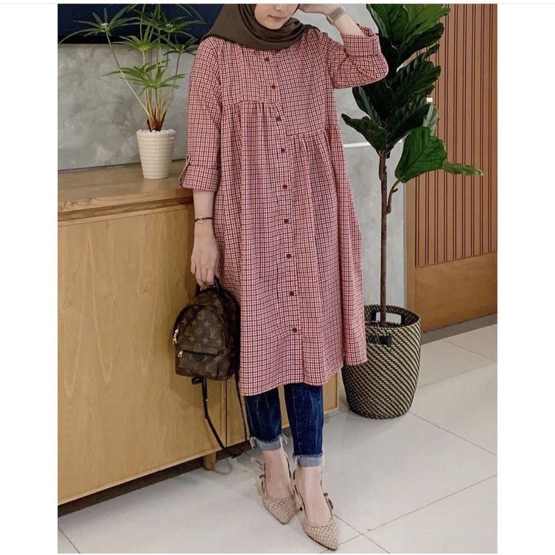 RESTOCK RED TUNIK RAISA BY MAHARA ID