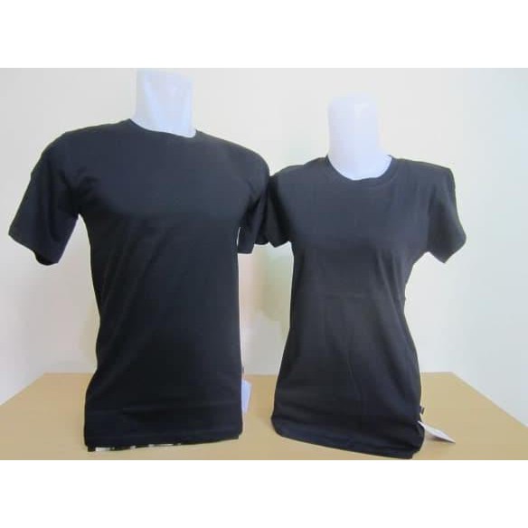 KAOS COUPLE HITAM POLOS LENGAN PENDEK - BAJU PASANGAN OBLONG