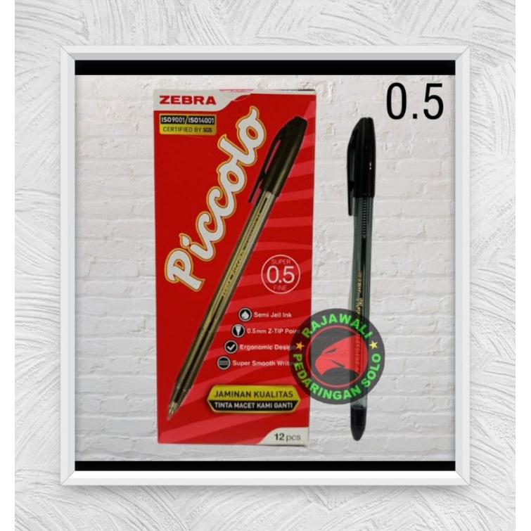 

PULPEN ZEBRA PICCOLO 0.5 HITAM PER PACK ISI 12PCS