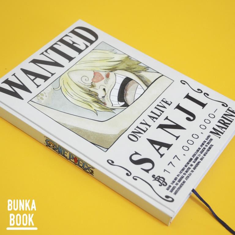 

NOoe Book Hardcover Anime One Piece Wanted Sanji Ukuran A5 Notebook Agenda Planner Jurnal Gift Couple
