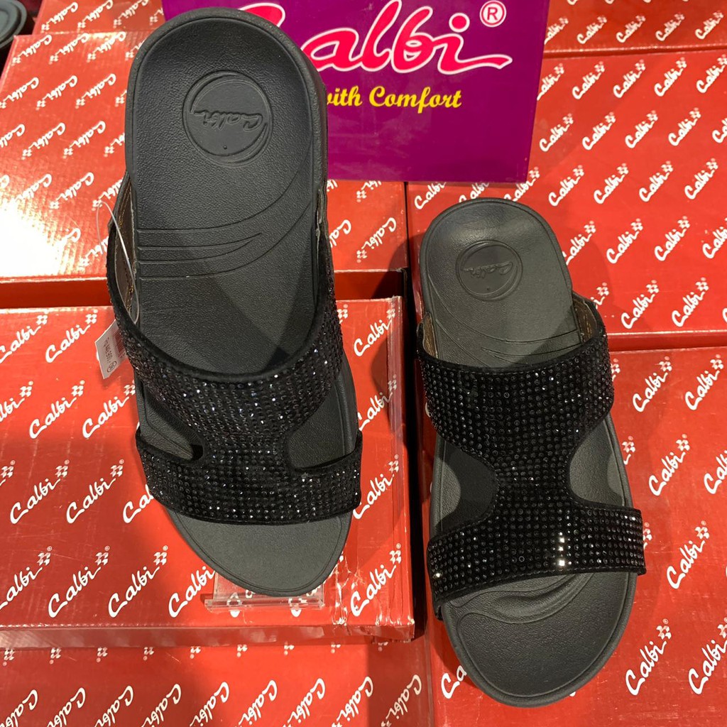 CALBI SANDAL WANITA TANPA TALI/ F4X.1638. HITAM