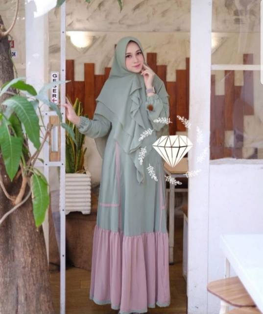 gamis remaja terbaru 2022 lebaran kekinian pesta Ss syari aviana /Baju Gamis Syari Muslim Brukat Wan