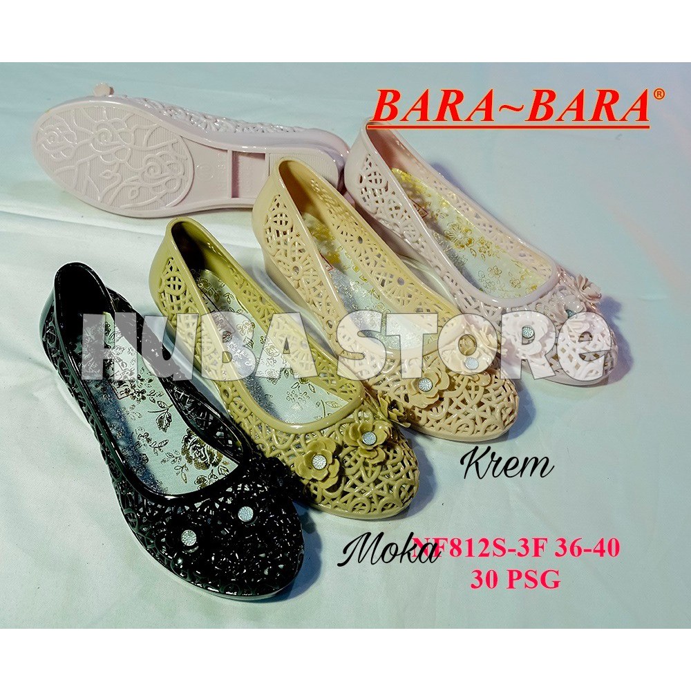 SEPATU WANITA JELLY FLATSHOES SEPATU CEWEK KARET BARABARA NF812-3F