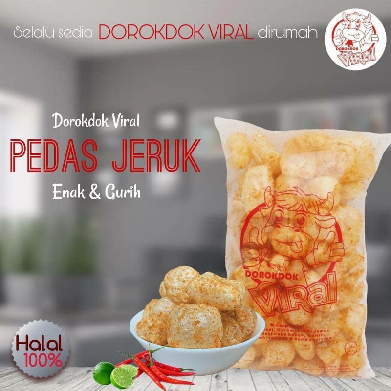 

Dorokdok Viral (Kerupuk Kulit Non MSG) 100% Halal Makanan Ringan Milik Artis Papan Atas