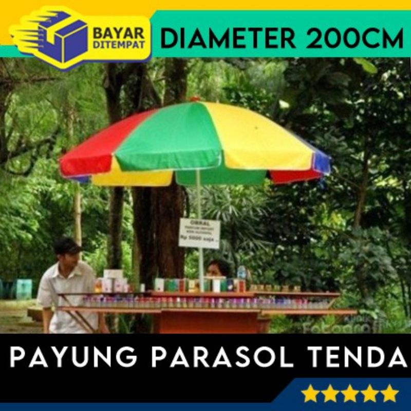 PAYUNG TENDA 200 cm Jualan Cafe Pantai Jumbo Parasol Outdor