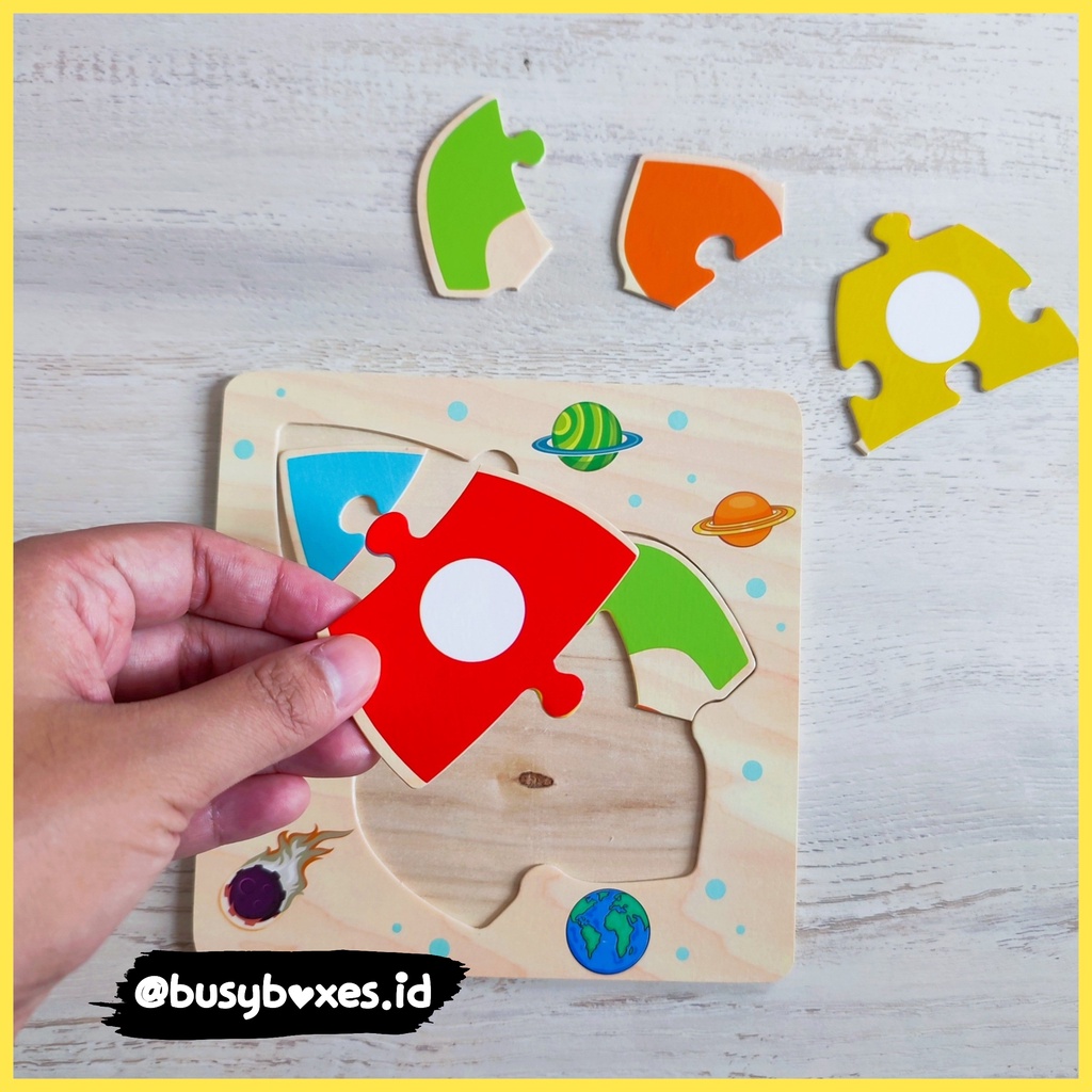 [busyboxes.id] Mainan Edukasi Puzzle Kayu Rocket Mainan Montessori