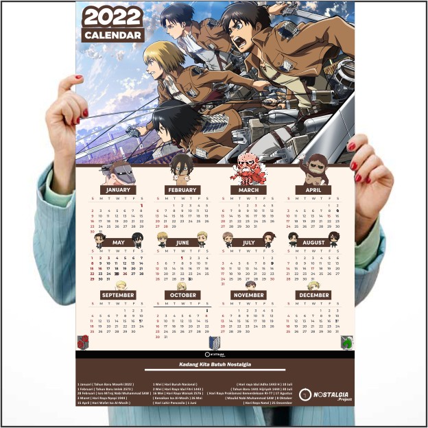 Poster Anime Terlengkap A3 - Kalender Anime 2022 Kimetsu no Yaiba Demon Slayer Tokyo Revengers Genshin Impact Haikyuu Jujutsu Kaisen-Shingeki no Kyojin A