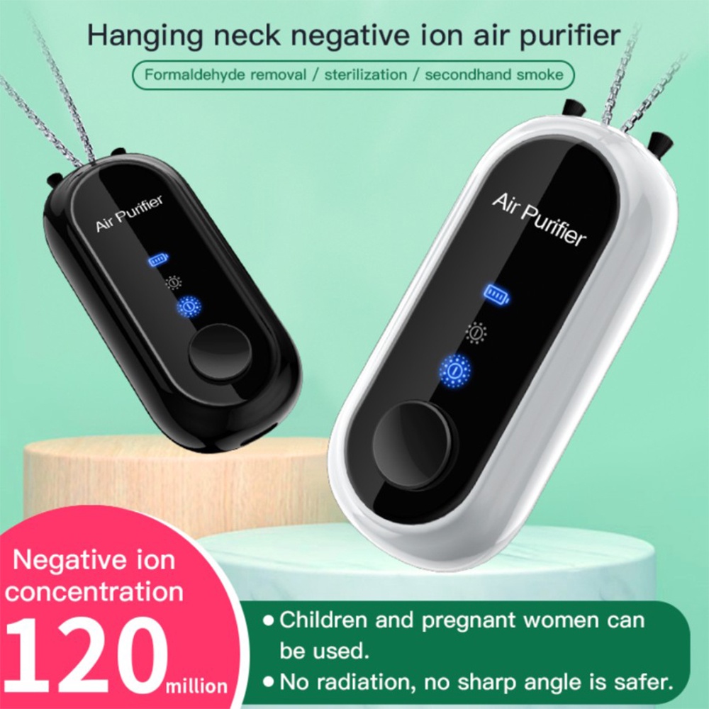 Portable Air Purifier H8 Necklace Kalung Rechargeable Anti Virus Ion ORIGINAL