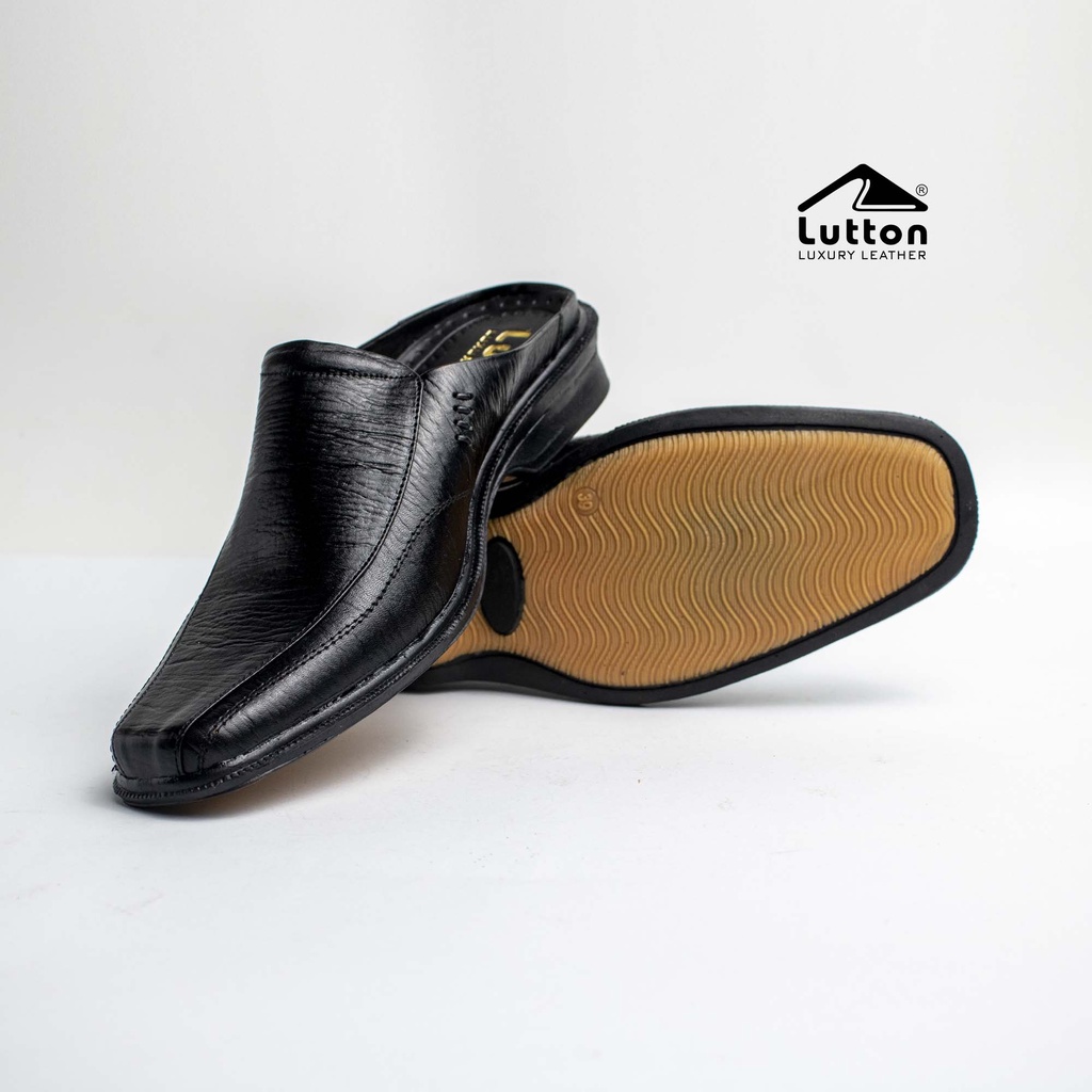 LUTTON - Sandal Slop Bustong Kulit Asli 100% - Sandal Slop Pria Casual Terlaris 2021 - SEPATU BUSTONG 02