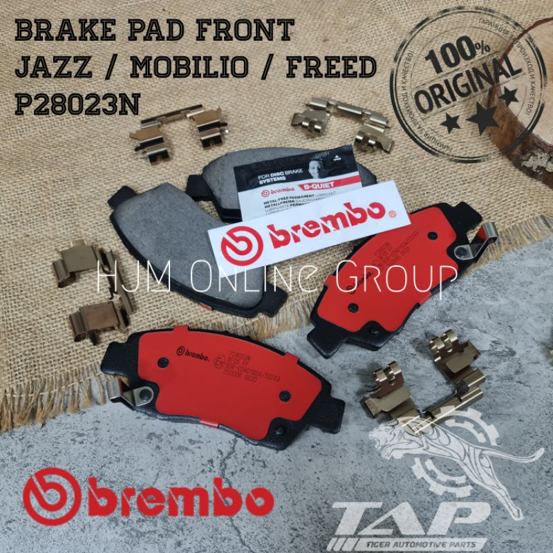 BRAKE DISC PAD - KAMPAS REM DEPAN JAZZ MOBILIO FREED P28023N BREMBO CERAMIC ORIGINAL