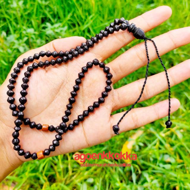 Kalung tasbih 99 wajik hitam kokka kaukah