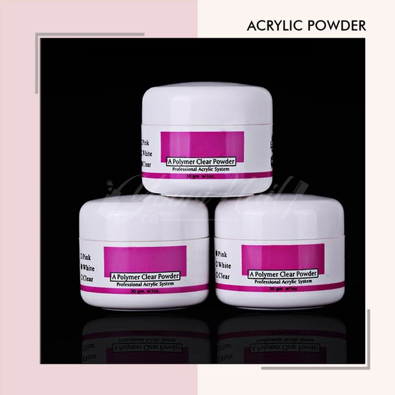 Acrylic powder ez flow acrylic powder ezflow white putih pink clear nail art 3D 4D bubuk akrilik