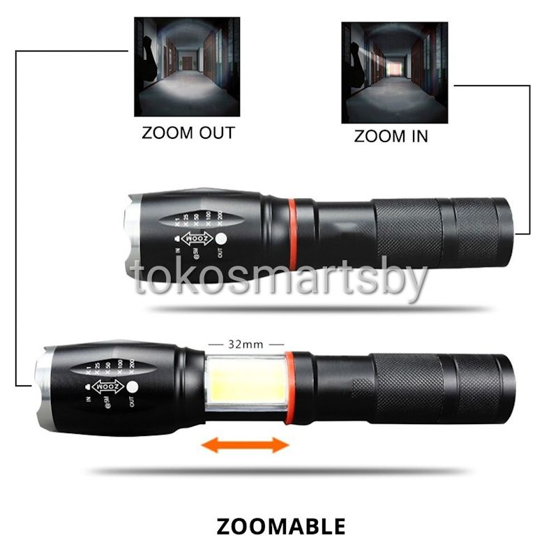 Senter Swat Police Cree T6 + COB + Magnet