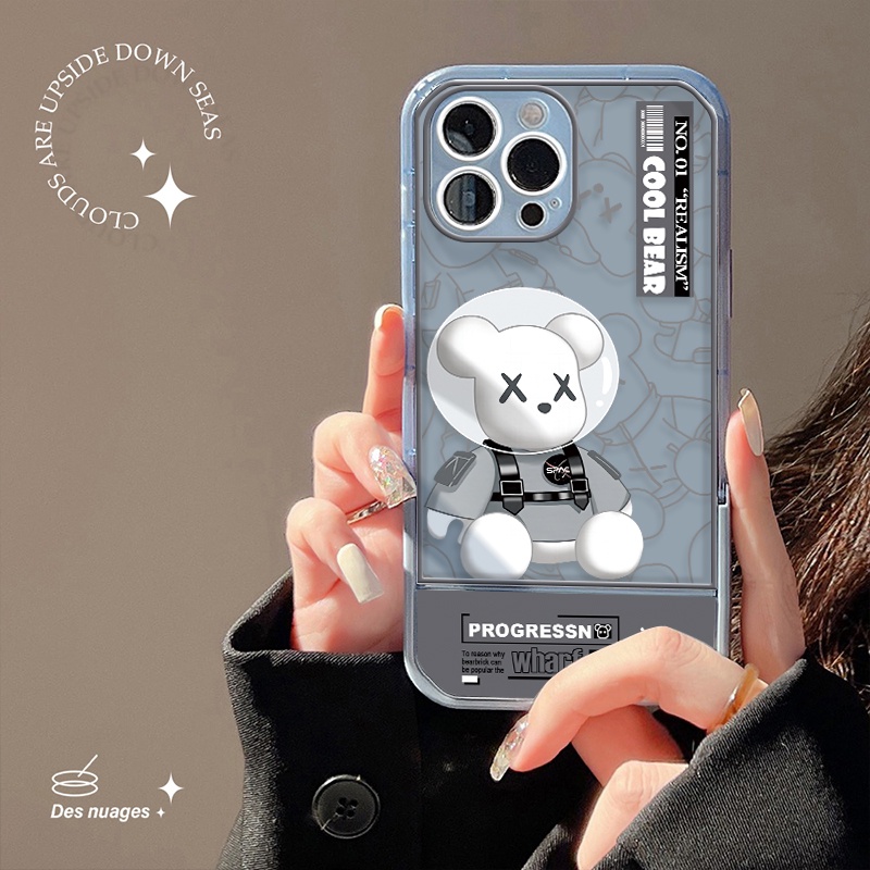 Casing IPhone 13 Pro XR X XS Max 6 6s 7 8 Plus 11 12 Pro Transparan Shockproof Motif Beruang Lucu