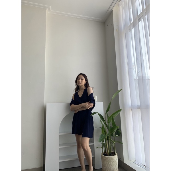 alexa knit set-NAVY BLACK