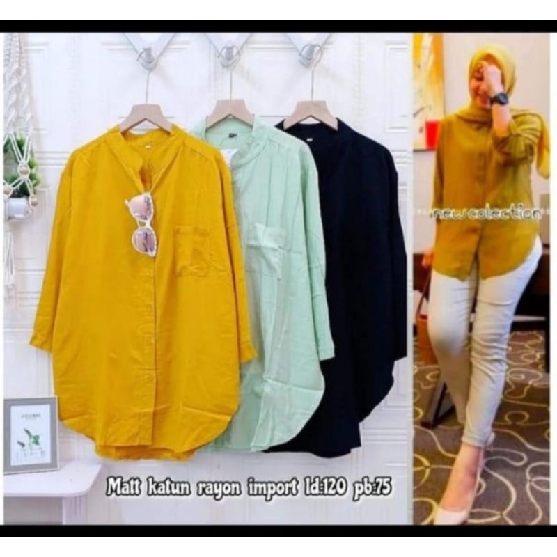 KEMEJA CEWEK POLOS RAYON TWILL