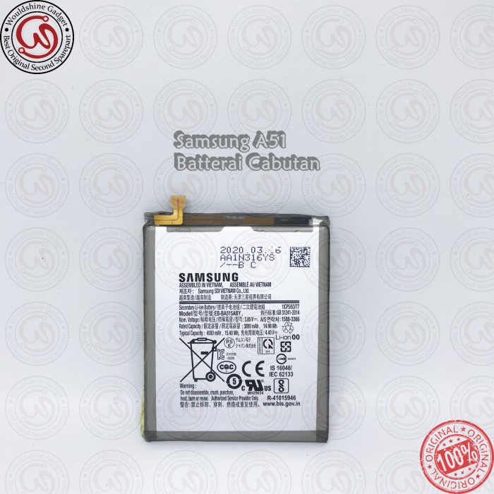 BATERAI SAMSUNG A51 A510F ORIGINAL COPOTAN TESTED