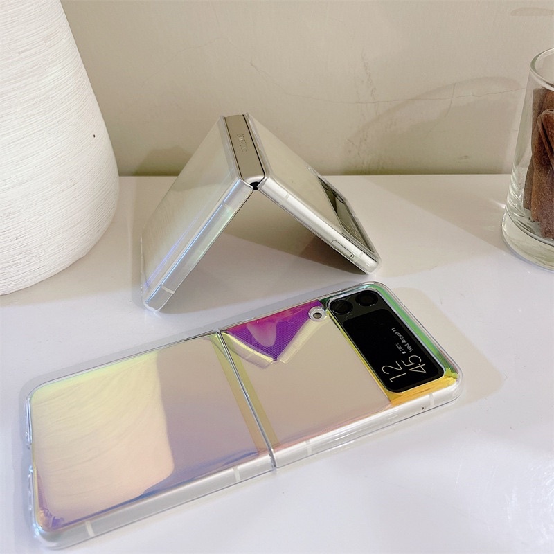 Casing Z Flip 4 3 Z Fold 4 3 with Hologram Paper READYSTOCK Case TPU Acrylic ZFlip4 Zflip3 Zflip Zfold Zfold4 Zfold3