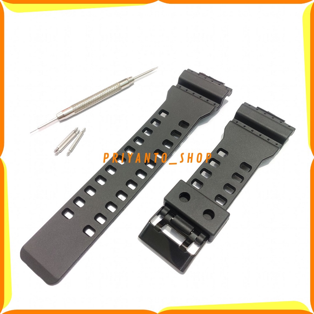 Strap Tali jam Tangan Casio G-Shock GA-100 GA-110 GA-120 GA 150 GA-300 GD-100 GD-110 G-8900 GW-8900 RUBBER WATCH BEND FULL BLACK FREE PEN REMOVER TERMURAH PREMIUM