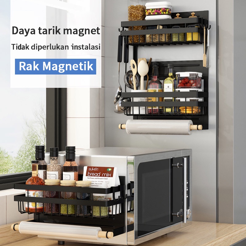 Rak Dapur Rak Bumbu Gantung Magnetik Tempat Bumbu Rak Sabun  Rak Serbaguna