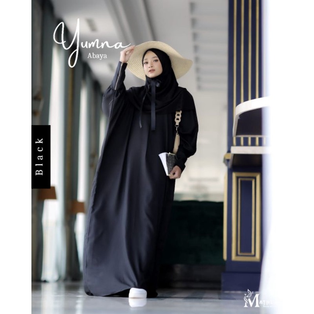 Yumna Abaya by Mathla | abaya moderen | Dress Hitam | Abaya Hitam | Gamis Hitam