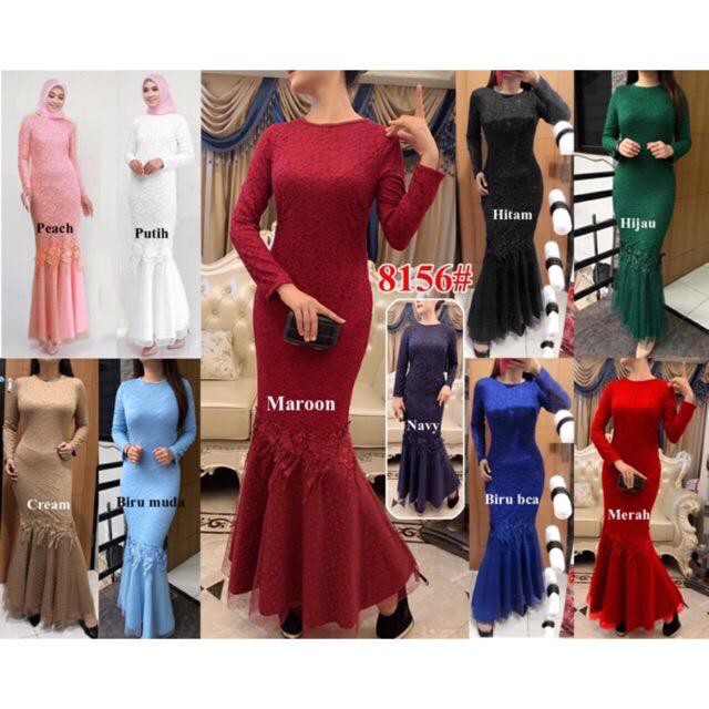 8156# dres maxi muslim wanita/dres wanita terbaru/baju wanita maxi duyung// Fashion Maxi Duyung