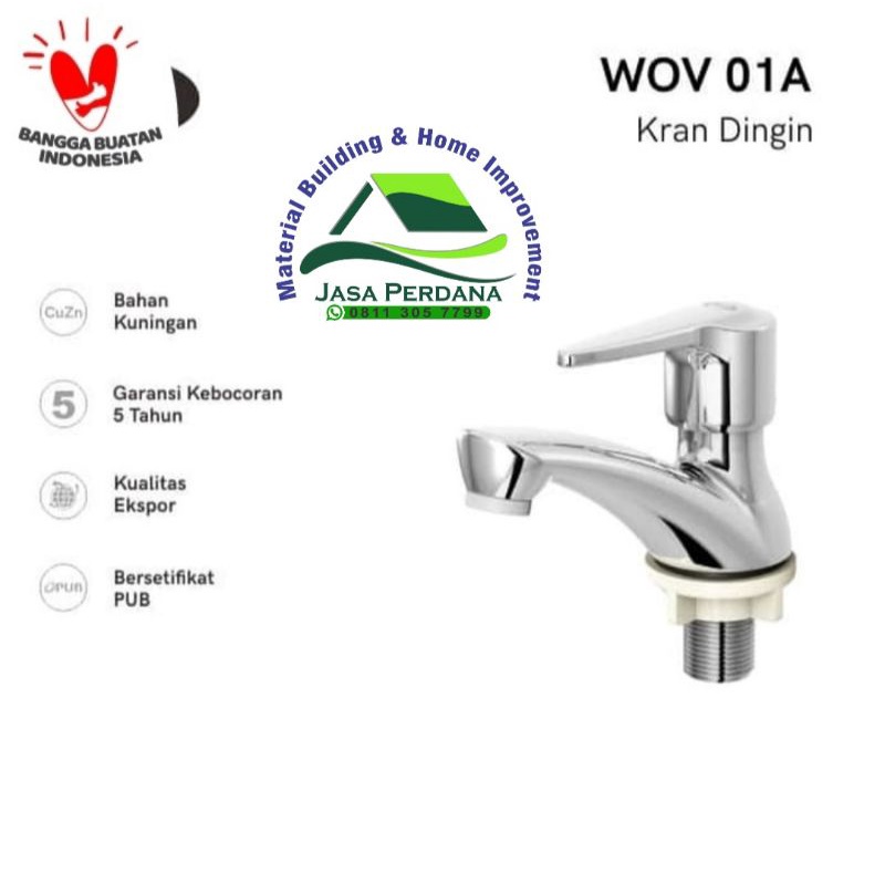 AER Kran Wastafel Kuningan Air Dingin AER Basin Faucet WOV 01A